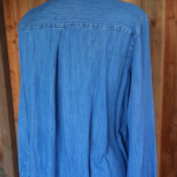 Grayson 100% Cotton Jean Denim Button Down Midi Shirt Dress Woman's Size M - Picture 11 of 17